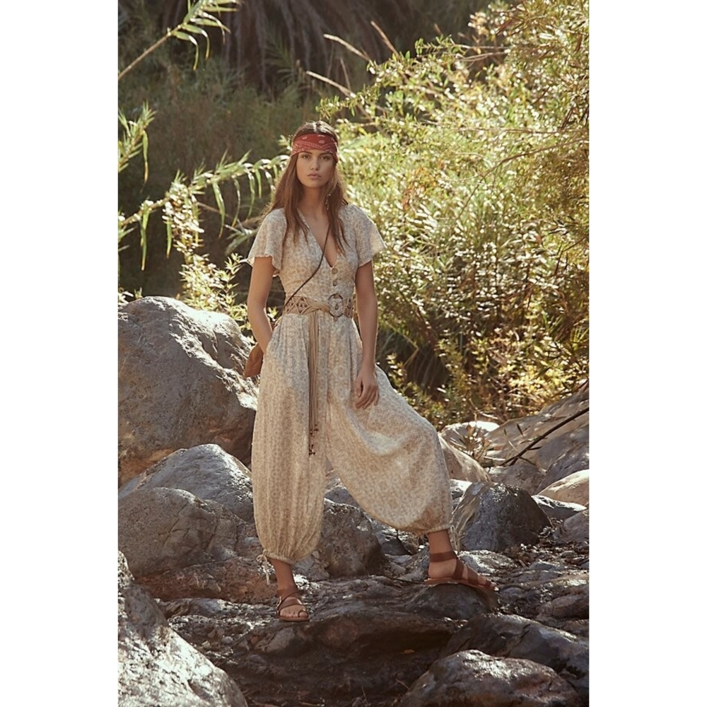 Free People | Layla One Piece Printed Jumpsuit Light Combo